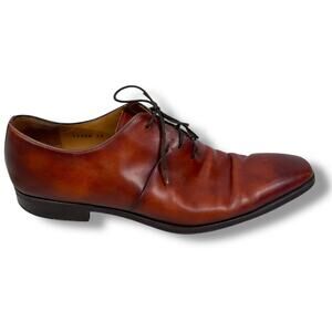 Magnanni Cornado Oxford Shoes Men’s 13 M Brown Leather Lace-Up Square Toe Formal